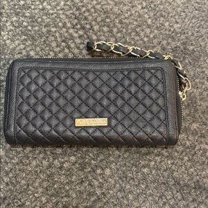 Steve Madden Black Quilted Chain Wallet
